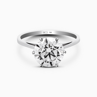 18K White Gold Round Lab-Grown Diamond Solitaire Ring – 2.50ct.