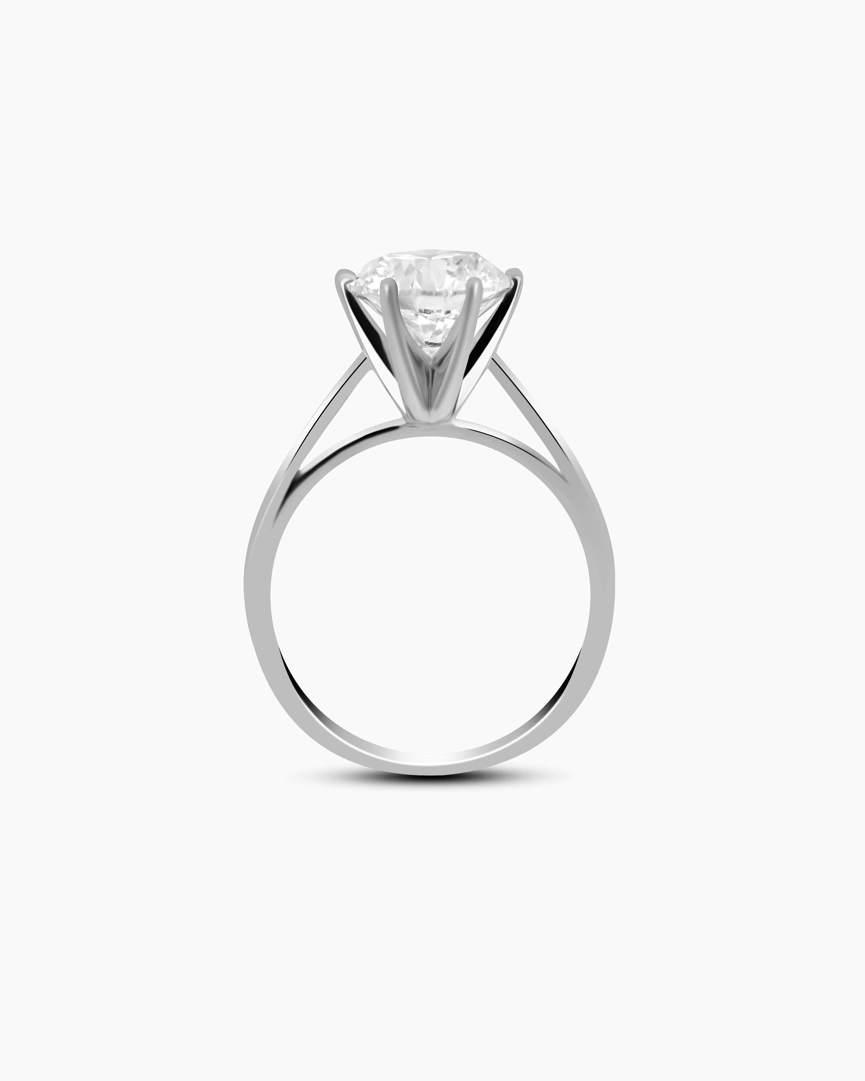 18K White Gold Round Lab-Grown Diamond Solitaire Ring – 2.50ct.