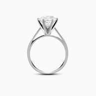 18K White Gold Round Lab-Grown Diamond Solitaire Ring – 2.50ct.