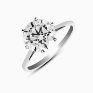 18K White Gold Round Lab-Grown Diamond Solitaire Ring – 2.50ct.