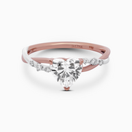 18K Two-Tone White and Rose Gold Heart Lab-Grown Diamond Ring – 1.10ct.