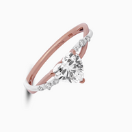 18K Two-Tone White and Rose Gold Heart Lab-Grown Diamond Ring – 1.10ct.
