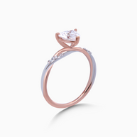 18K Two-Tone White and Rose Gold Heart Lab-Grown Diamond Ring – 1.10ct.