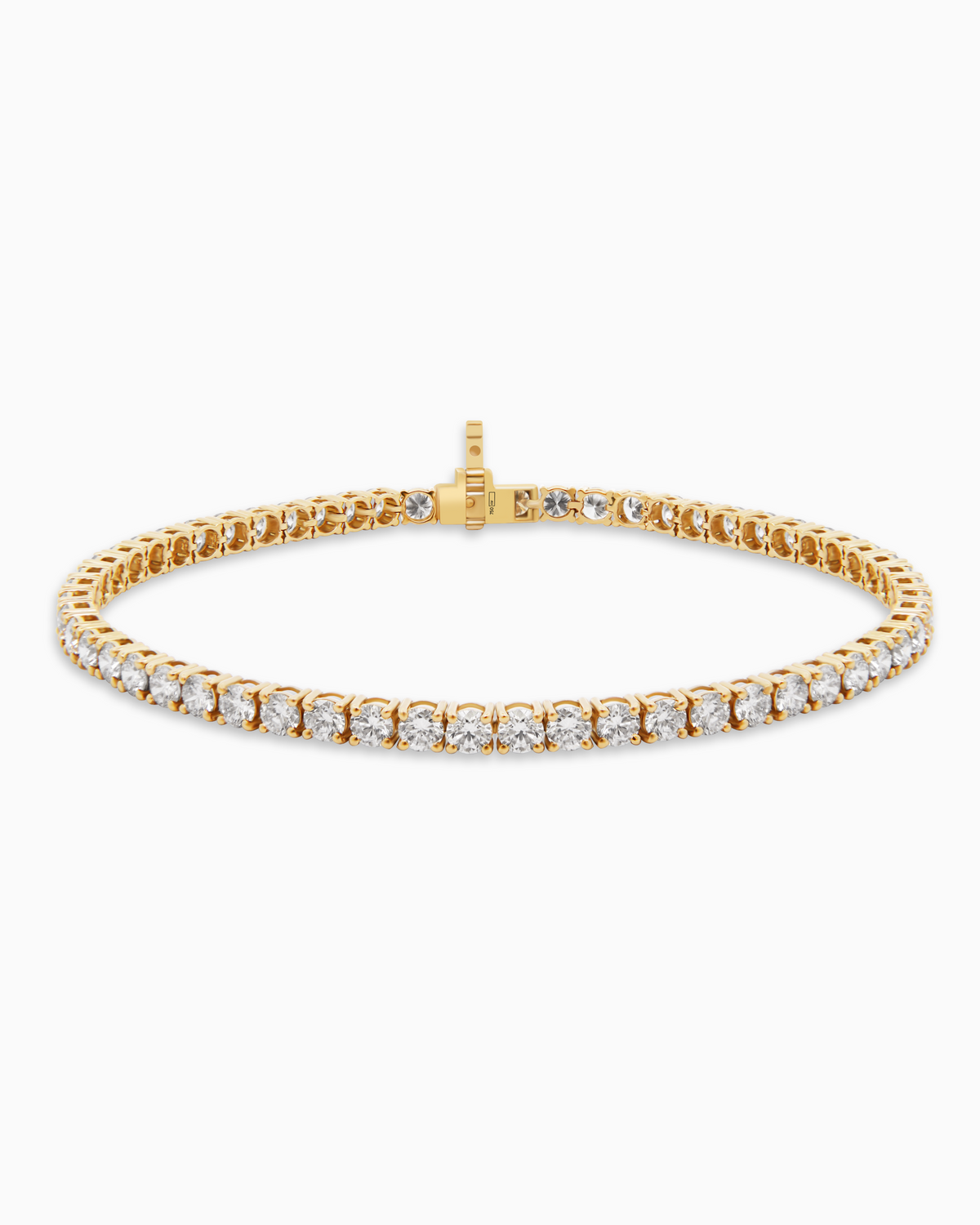 18K Yellow Gold Lab-Grown Diamond Tennis Bracelet – 4.00ct.