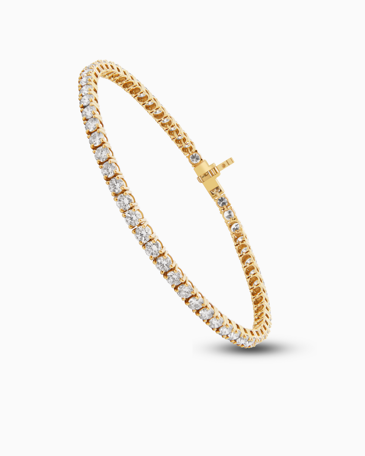 18K Yellow Gold Lab-Grown Diamond Tennis Bracelet – 4.00ct.