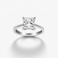 18K White Gold Princess Cut Lab-Grown Diamond Solitaire Ring – 2.00ct.