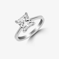 18K White Gold Princess Cut Lab-Grown Diamond Solitaire Ring – 2.00ct.
