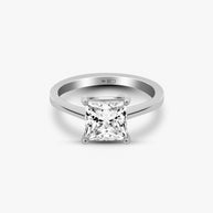 18K White Gold Princess Cut Lab-Grown Diamond Solitaire Ring – 2.00ct.
