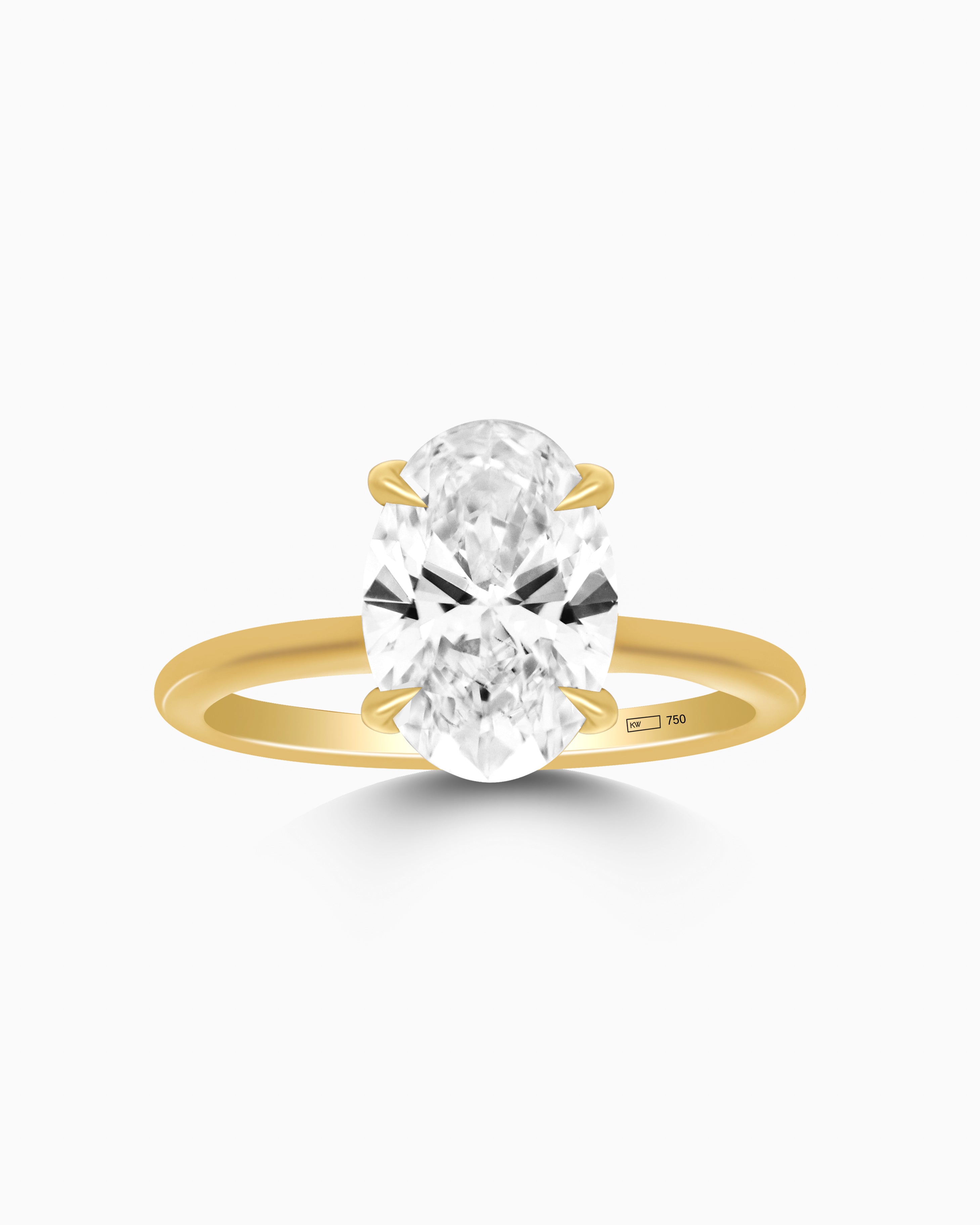 18K White Gold Oval Lab-Grown Diamond Solitaire Ring – 2.00ct.