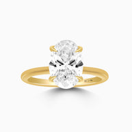 18K White Gold Oval Lab-Grown Diamond Solitaire Ring – 2.00ct.