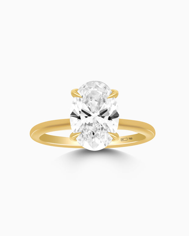 18K White Gold Oval Lab-Grown Diamond Solitaire Ring – 2.00ct.