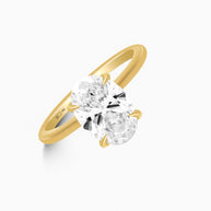 18K White Gold Oval Lab-Grown Diamond Solitaire Ring – 2.00ct.