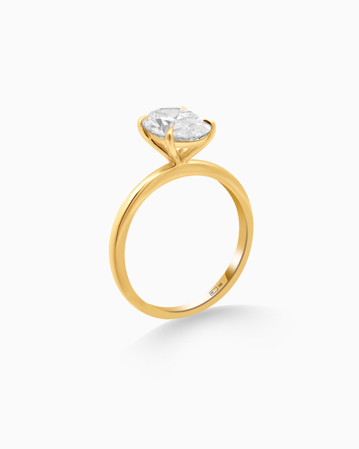 18K White Gold Oval Lab-Grown Diamond Solitaire Ring – 2.00ct.