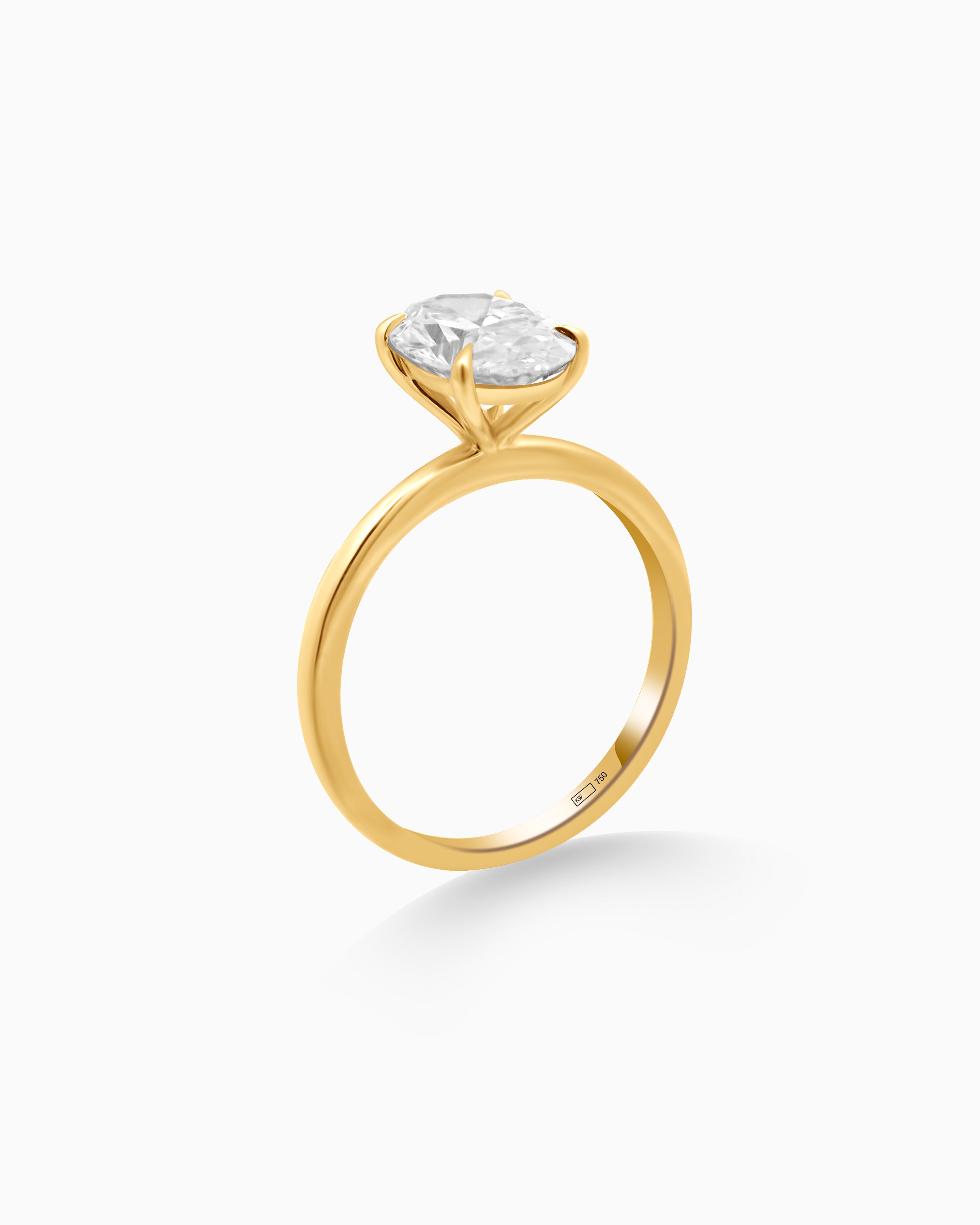 18K White Gold Oval Lab-Grown Diamond Solitaire Ring – 2.00ct.