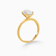 18K White Gold Oval Lab-Grown Diamond Solitaire Ring – 2.00ct.