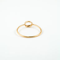 Yellow Gold Open Circle Diamond Stackable Ring