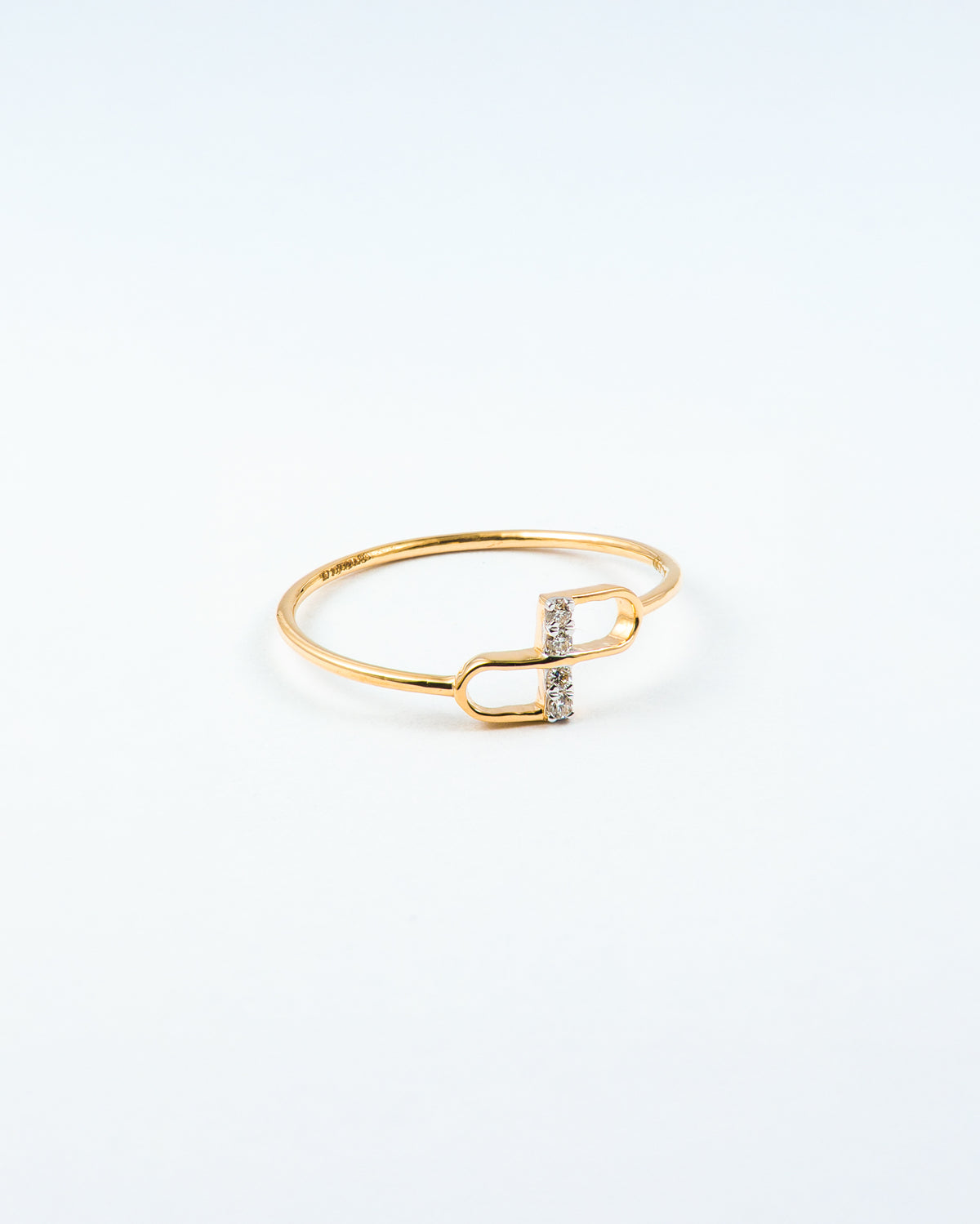 Yellow Gold Diamond Accent Interlocking Loop