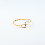Yellow Gold Diamond Accent Interlocking Loop