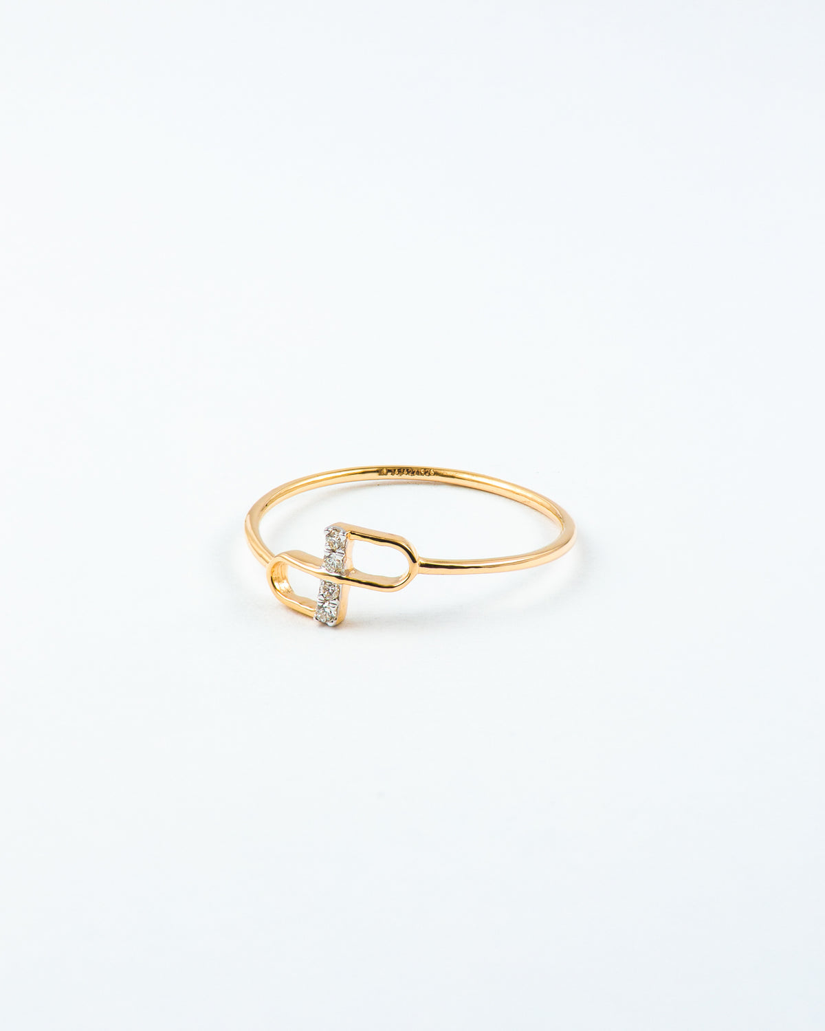 Yellow Gold Diamond Accent Interlocking Loop