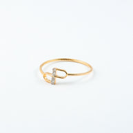 Yellow Gold Diamond Accent Interlocking Loop