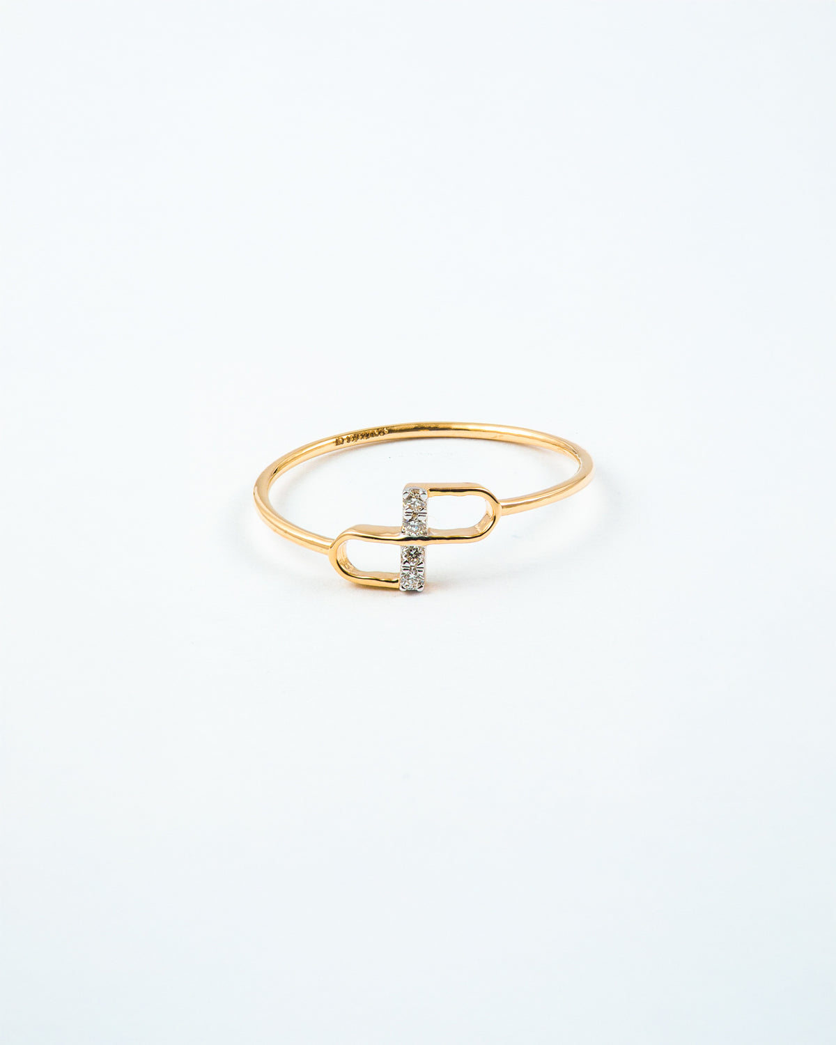 Yellow Gold Diamond Accent Interlocking Loop
