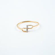 Yellow Gold Diamond Accent Interlocking Loop