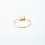 Geometric Open Frame Diamond Stackable Ring in Yellow Gold