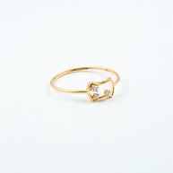 Geometric Open Frame Diamond Stackable Ring in Yellow Gold
