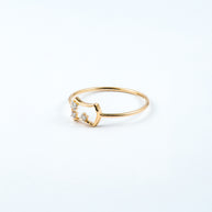 Geometric Open Frame Diamond Stackable Ring in Yellow Gold
