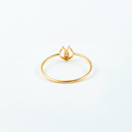Yellow Gold Solitaire Ring with Stylized Setting