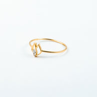 Yellow Gold Solitaire Ring with Stylized Setting
