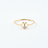 Yellow Gold Solitaire Ring with Stylized Setting