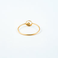 Yellow Gold Diamond Open Circle Stackable Ring