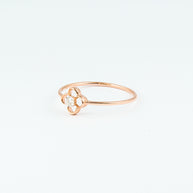 Rose Gold Open Clover Diamond Solitaire Ring