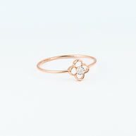 Rose Gold Open Clover Diamond Solitaire Ring