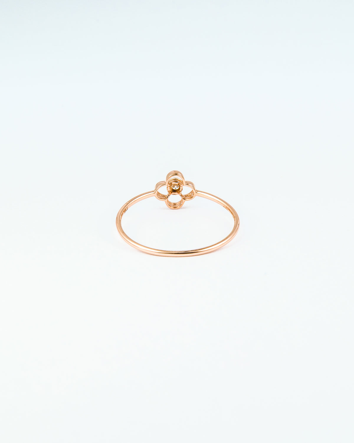 Rose Gold Open Clover Diamond Solitaire Ring