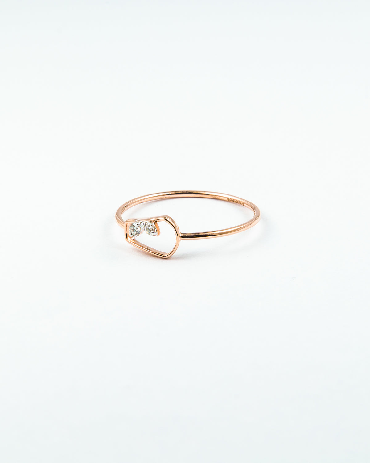 Open Silhouette Diamond Stackable Ring in Rose Gold