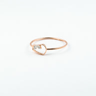 Open Silhouette Diamond Stackable Ring in Rose Gold
