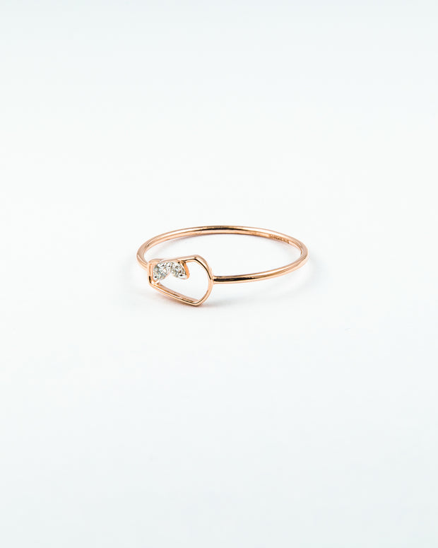 Open Silhouette Diamond Stackable Ring in Rose Gold