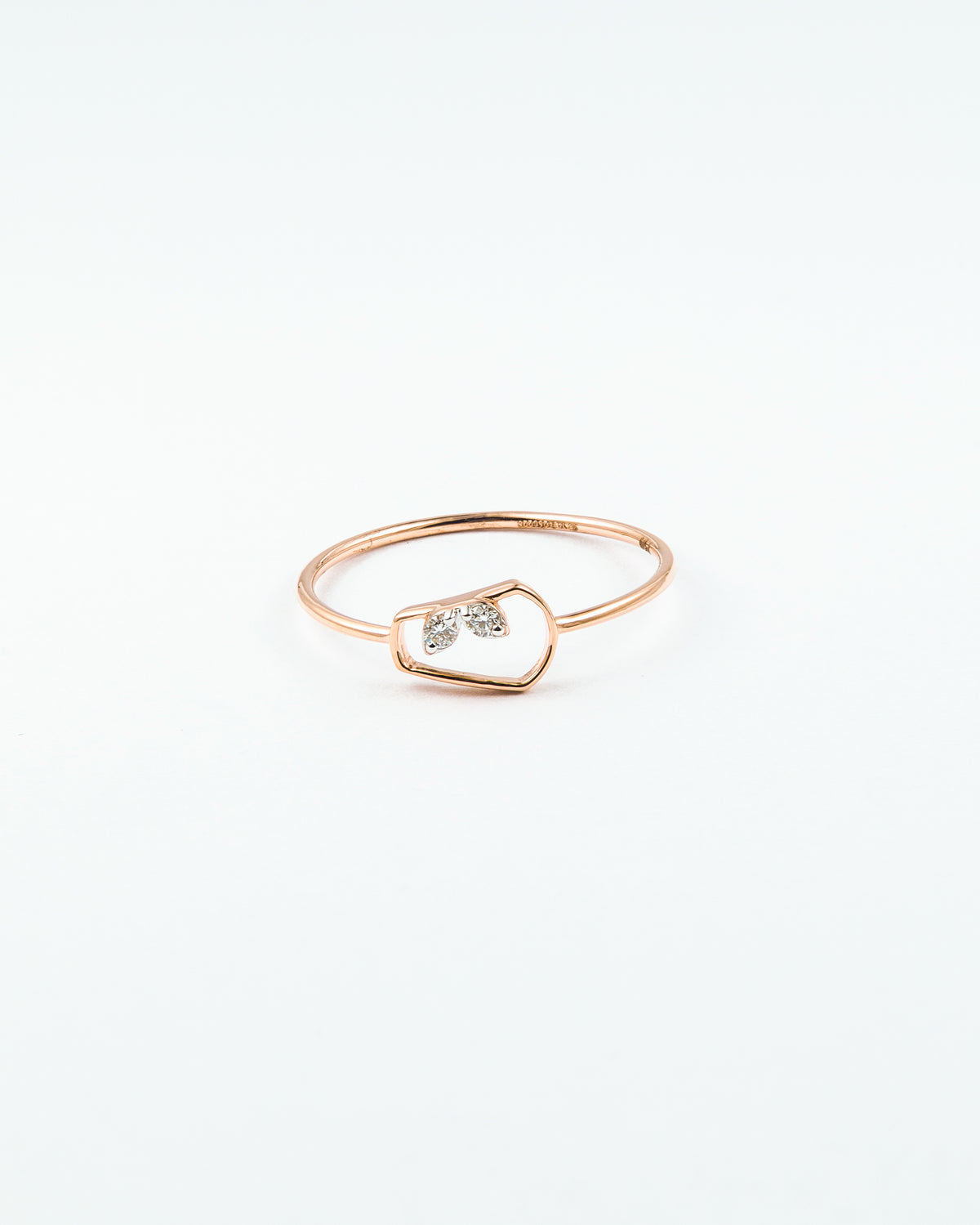 Open Silhouette Diamond Stackable Ring in Rose Gold