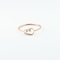 Open Silhouette Diamond Stackable Ring in Rose Gold
