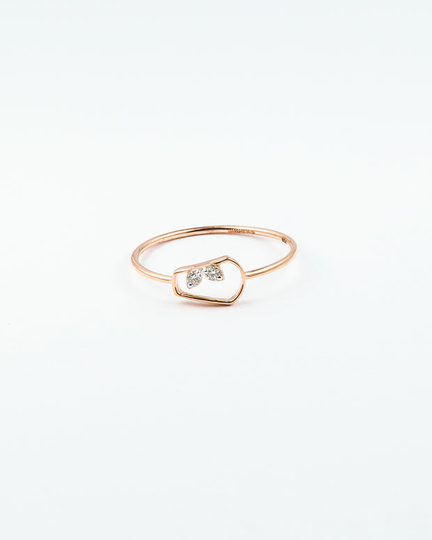Open Silhouette Diamond Stackable Ring in Rose Gold