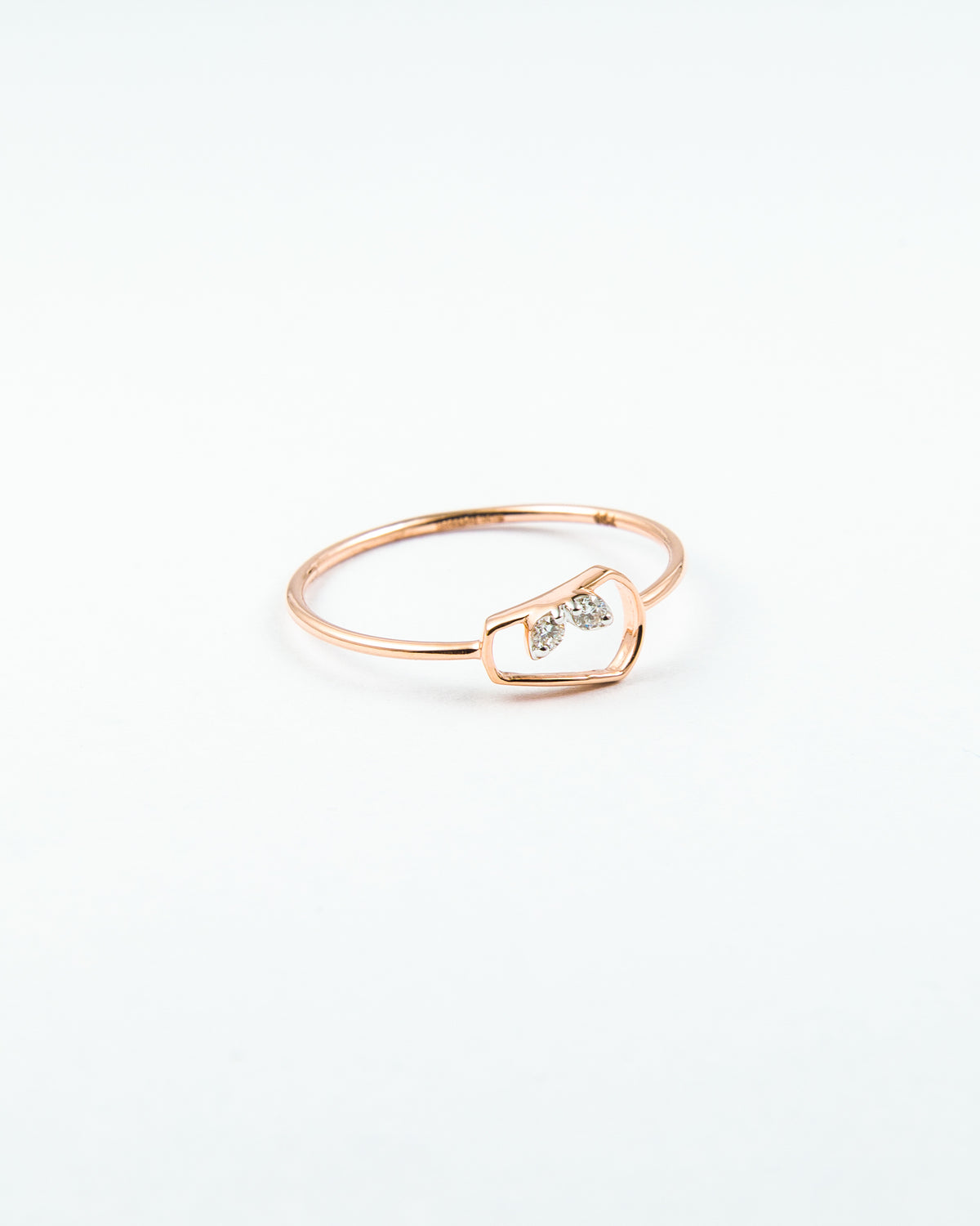 Open Silhouette Diamond Stackable Ring in Rose Gold