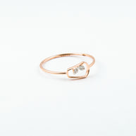 Open Silhouette Diamond Stackable Ring in Rose Gold