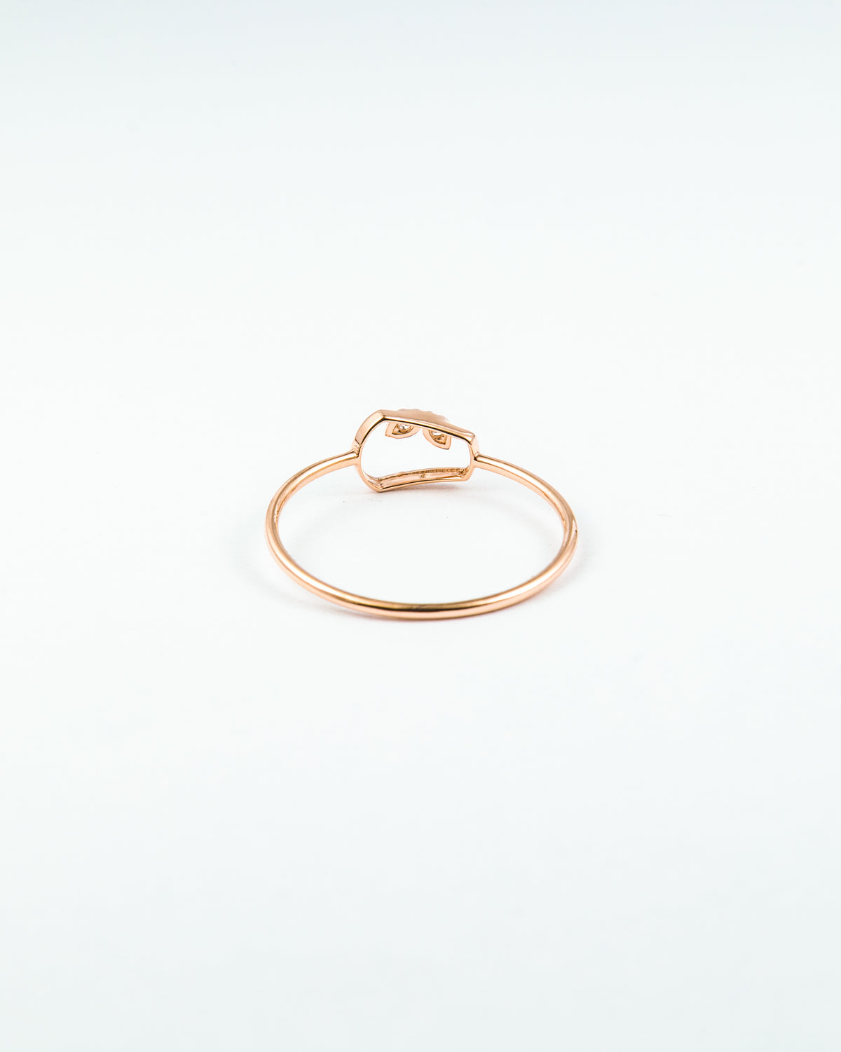 Open Silhouette Diamond Stackable Ring in Rose Gold