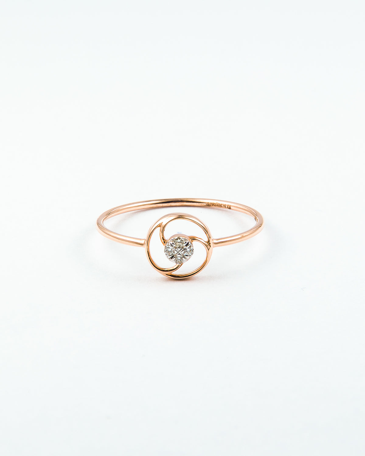 Rose Gold Diamond Swirl Stackable Ring
