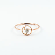 Rose Gold Diamond Swirl Stackable Ring
