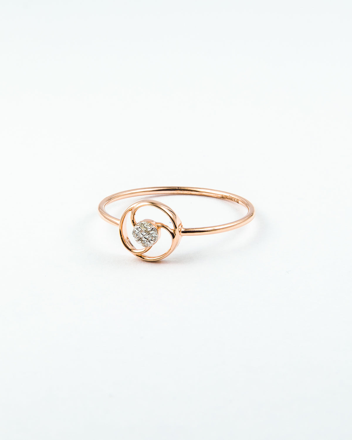 Rose Gold Diamond Swirl Stackable Ring