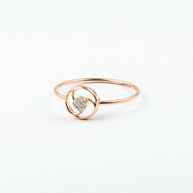 Rose Gold Diamond Swirl Stackable Ring