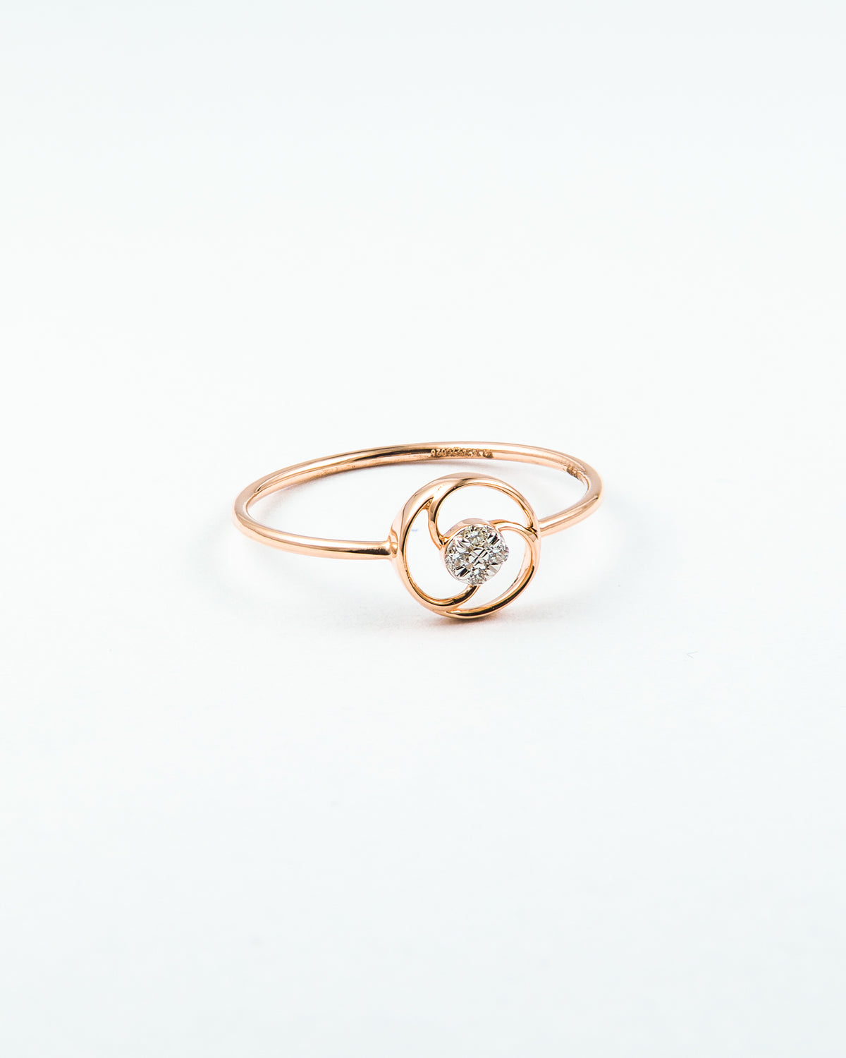 Rose Gold Diamond Swirl Stackable Ring